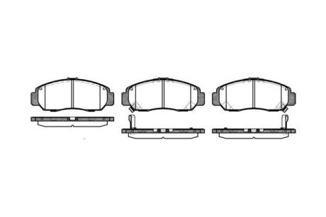 Колодки тормозные диск. перед. (Remsa) Honda Civic 00> 05> 12> / Hyundai Matrix 01>, Santa fe 2,7i 01> / Nissan X-trail 2,5i 01> (P6473.12) WOKI WOKING P647312 (фото 1)