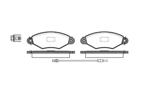 Гальмівні колодки пер. Kangoo 1.2-1.6 97- (Bosch) (з датчиком) WOKING P7433.01