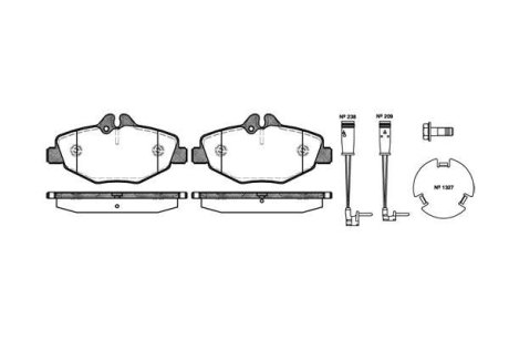 Колодки гальмівні диск. перед. (Remsa) MB E211 Bosch ver. (P8903.02) WOKING P890302