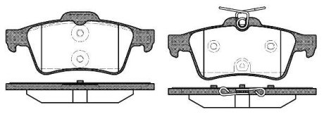 Колодки гальмівні диск. задн. (Remsa) Ford Focus III C-max II / PSA 508 / Renault Latitude (P9423.40) WOKING P942340