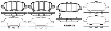 Колодки тормозные диск. задн. (Remsa) Infiniti FX35 FX45 03>08 08> / Nissan Murano I II III / X-Trail I II / Leaf 10> WOKING P9763.41