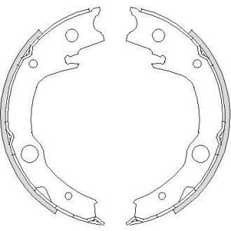 Колодки ручного гальма Corolla 02-07/Avensis 03-08/Echo 99-05 WOKING Z472900