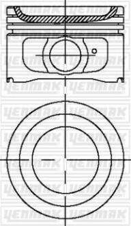 Поршень з кільцями і пальцем (размір отв. 75 / STD) (TU3JP- KFW-KFX-KFW) YENMAK 31-03889-000 (фото 1)