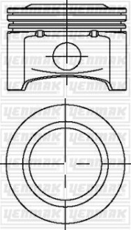 Поршень с кольцами і пальцем OPEL Astra G 1.4 (размер отв. 77.6 / STD) (Z1, 4XE) YENMAK 31-04230-000 (фото 1)