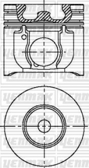 Поршень с кольцами і пальцем (размер отв. 89.91/STD) FORD Transit 2.4TDE 01- (DOFA, V 184 TDI Duratorq) YENMAK 31-04250-000