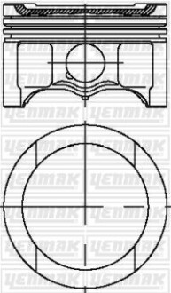 Поршень с кольцами і пальцем (размер отв. 81.01/STD) VW Caddy 1.6 Golf V/VI 1.6 (4ц.) (BFQ) бензин YENMAK 31-04316-000