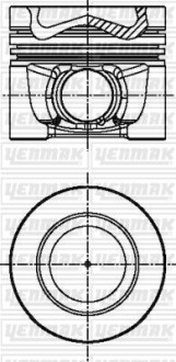 Поршень с кольцами і пальцем (размер отв. 81.01/STD) VW T-V/VI, Amarok, Golf V/VI/Plus, 2.0TDI 05-, AUDI, SKODA, (CBBB) YENMAK 31-04341-000 (фото 1)