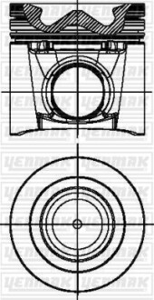 Поршень с кольцами і пальцем (размер отв. 95,80/STD) CITROEN JUMPER 3.0HDI (4цл.) (F1 CE 0481 / 4P10-T2, 4P10-T3, 4P10-T6) YENMAK 31-04836-000