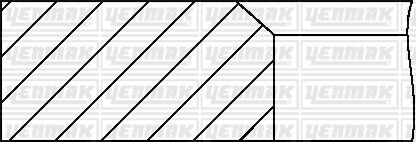 Комплект поршневих кілець (на 1 поршень) (76,51/STD) (1,75/2,0/3,0) AUDI, VW 1.6 TD 82-, 2,0TDI, 2.4TDI (4/5/6цл) YENMAK 91-09301-000