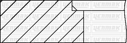 Комплект поршневих кілець (на 1 поршень) VW LT 2.5TDI (81.01/STD) (2.5/2/3) YENMAK 91-09318-000