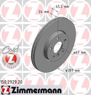 Диск гальмівний ZIMMERMANN 150.2929.20