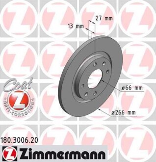 Диск гальмівний ZIMMERMANN 180.3006.20