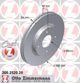 Диск гальмівний ZIMMERMANN 200.2520.20