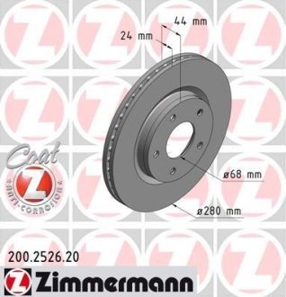 Диск гальмівний ZIMMERMANN 200.2526.20