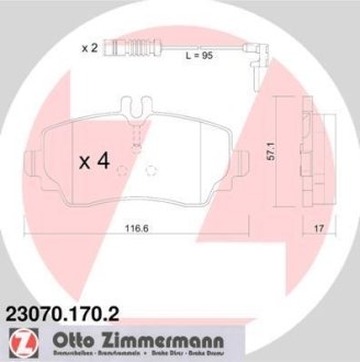 Комплект гальмівних колодок ZIMMERMANN 23070.170.2