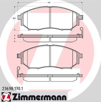 Колодки гальмівні дискові ZIMMERMANN 23698.170.1