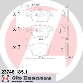 Комплект гальмівних колодок ZIMMERMANN 23746.185.1