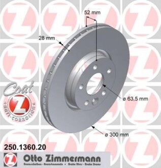 Диск гальмівний ZIMMERMANN 250.1360.20