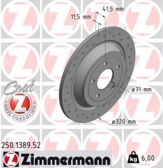 Диск гальмівний ZIMMERMANN 250.1389.52