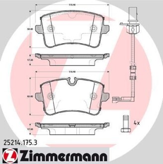 Комплект гальмівних колодок ZIMMERMANN 25214.175.3