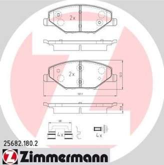 Колодки гальмівні дискові ZIMMERMANN 25682.180.2