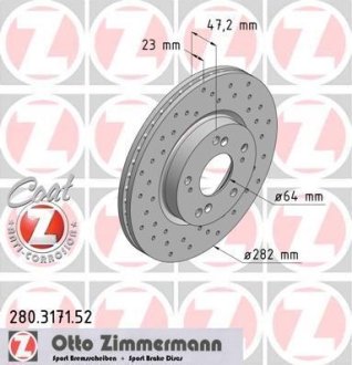 Диск гальмівний ZIMMERMANN 280.3171.52