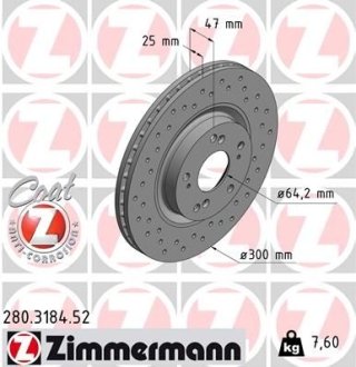 Диск гальмівний ZIMMERMANN 280.3184.52