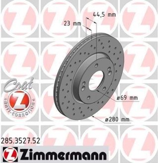 Диск гальмівний ZIMMERMANN 285.3527.52