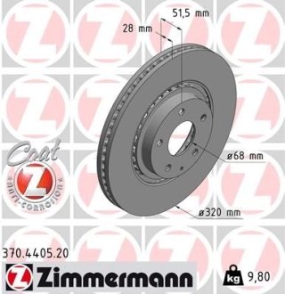 Диск гальмівний ZIMMERMANN 370.4405.20