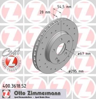 Диск гальмівний ZIMMERMANN 400.3618.52