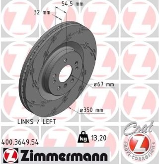 Диск гальмівний ZIMMERMANN 400.3649.54