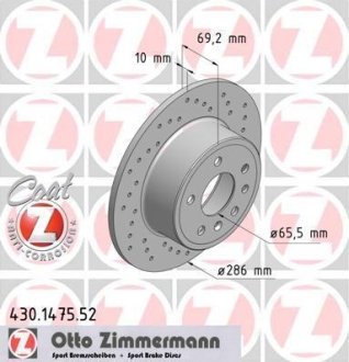 Диск гальмівний ZIMMERMANN 430.1475.52