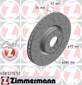 Диск гальмівний ZIMMERMANN 450.5212.52