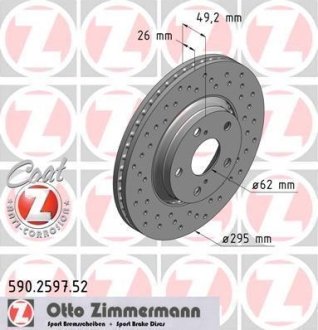 Диск гальмівний ZIMMERMANN 590.2597.52