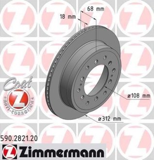 Диск гальмівний ZIMMERMANN 590.2821.20