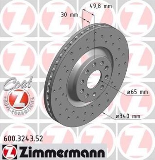 Диск гальмівний ZIMMERMANN 600.3243.52